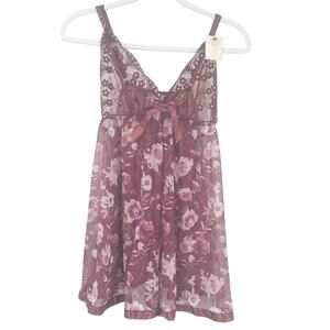 NWT Spree‎ Intimates Coquette Fairycore Sheer Sequin Floral Dress & Panty Set XL
